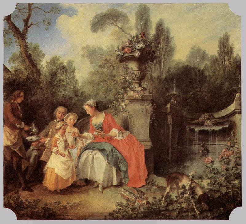 Nicolas Lancret Lady Gentleman with two Girls and Servant China oil painting art